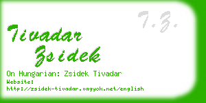 tivadar zsidek business card